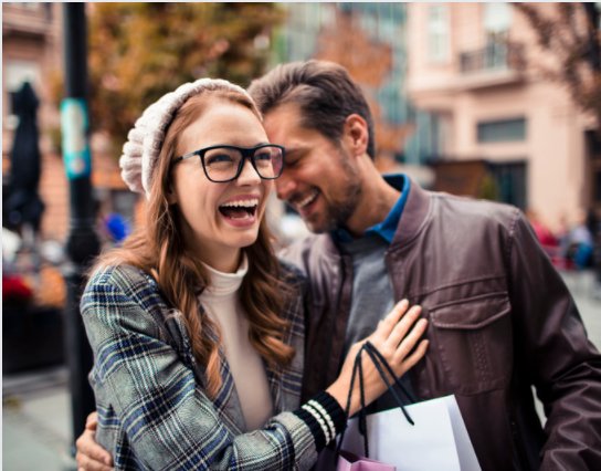 Couple laughing