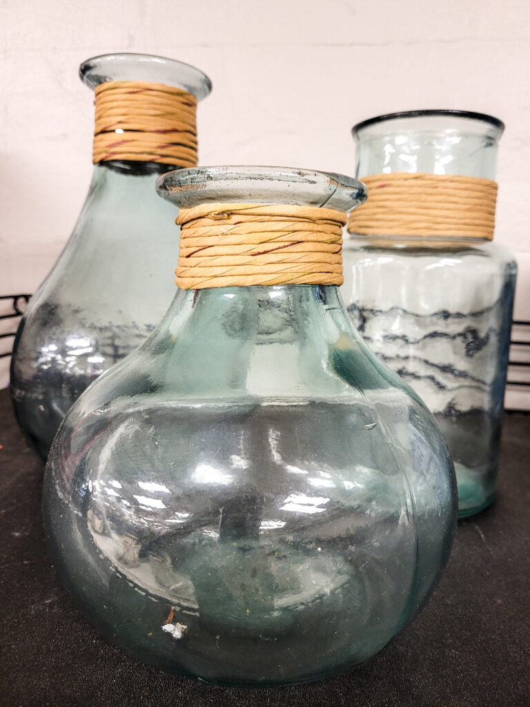 Glass jars from Goodwill