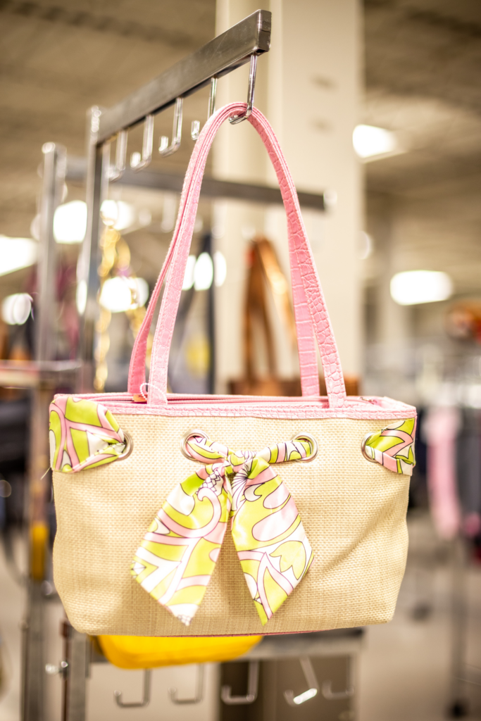 Tan and pink purse from Goodwill