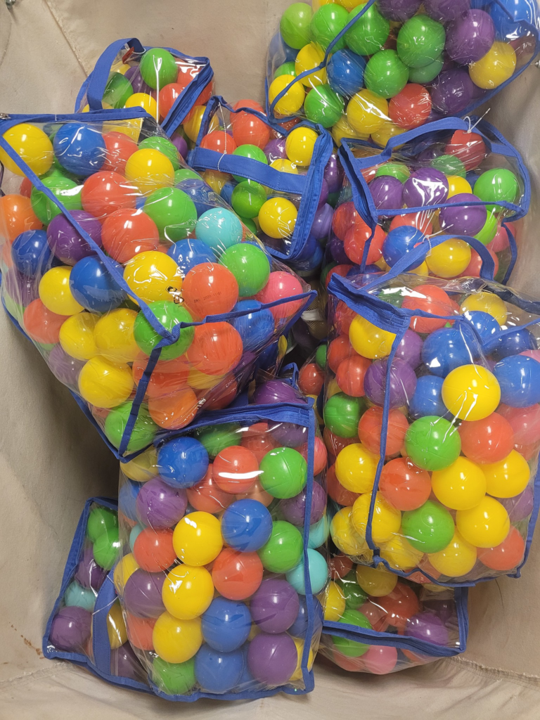 Plastic balls from Goodwill