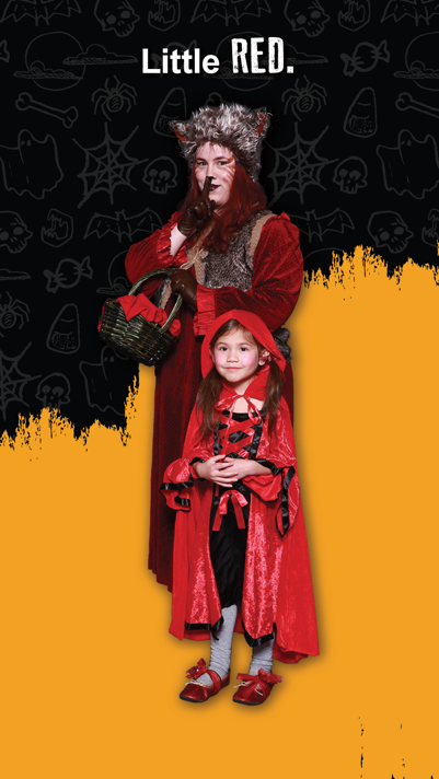 Halloween little red riding hood and wolf costumes