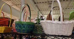 Colored baskets from Goodwill