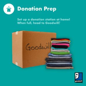 Donation box with clothes